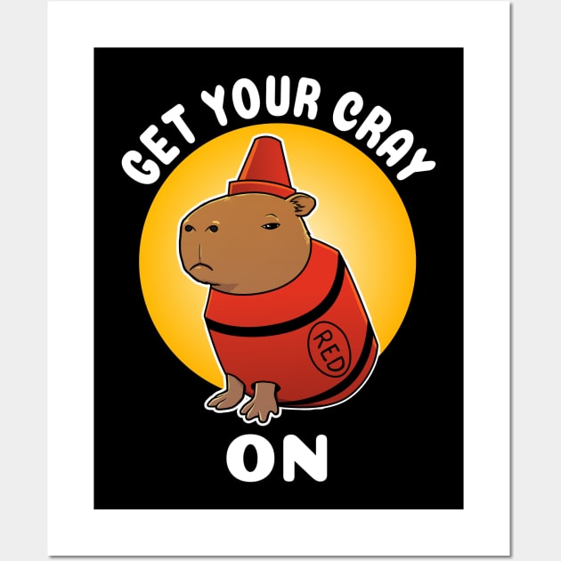 Get your cray on Capybara Crayon Costume Wall Art by capydays